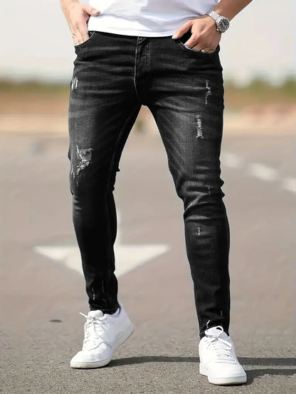 Christopher - skinny jeans met scheuren voor heren