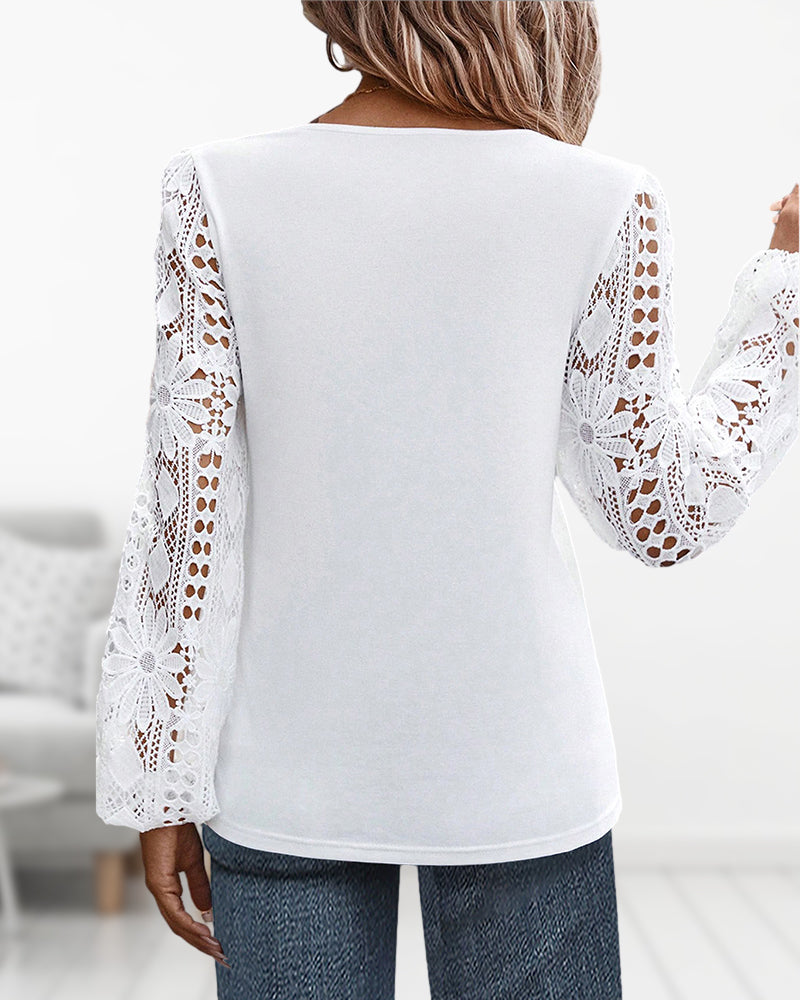 Casual blouse met kant