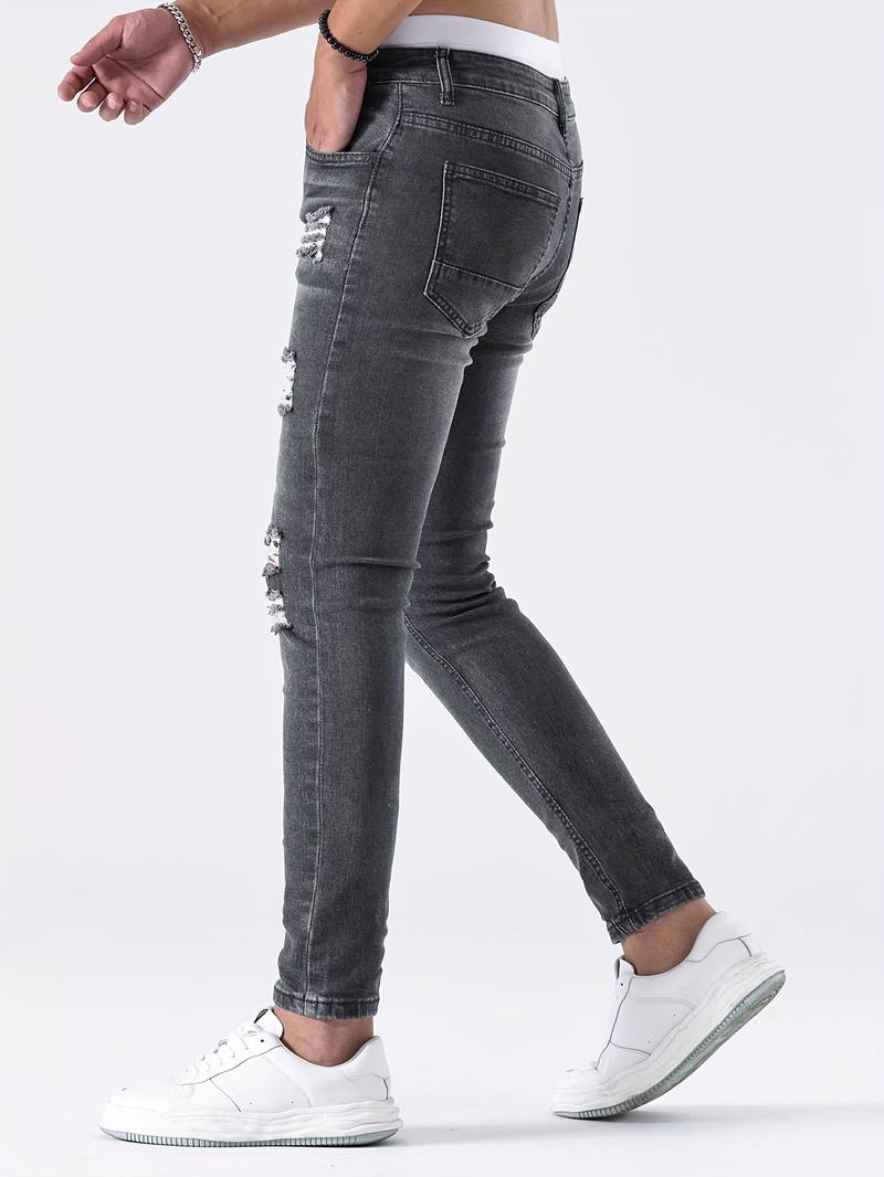 Sebastian - slim-fit jeans met casual scheuren