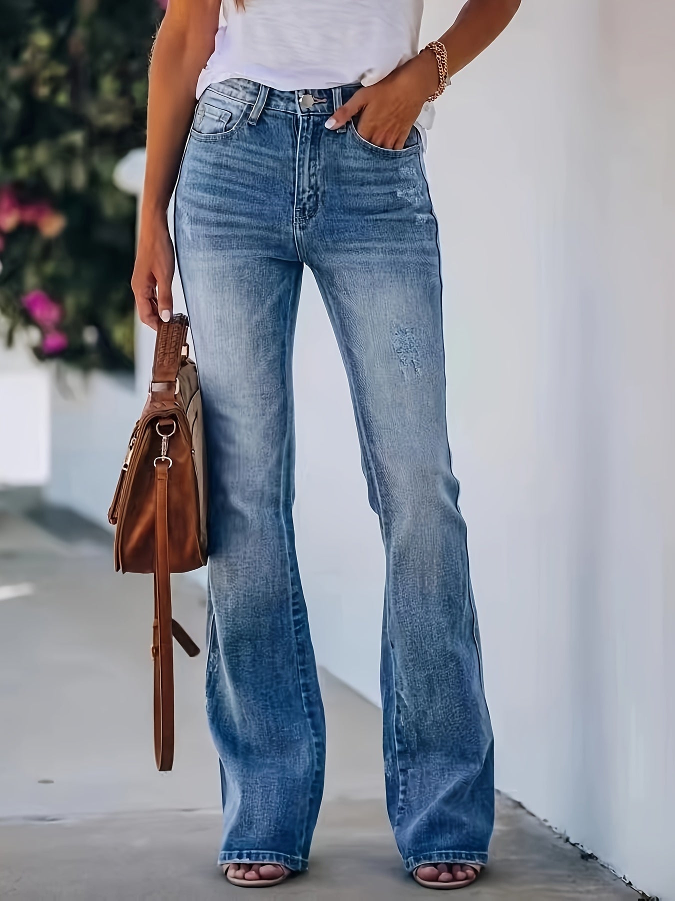 Blauwe bootcut jeans - Laura