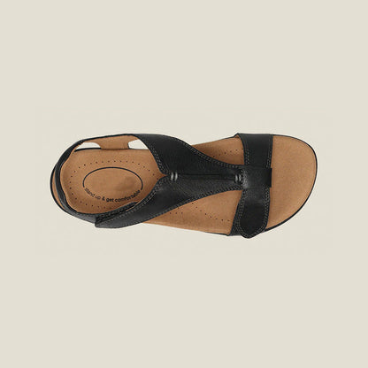 Camille™ platte orthopedische sandalen met open ritssluiting