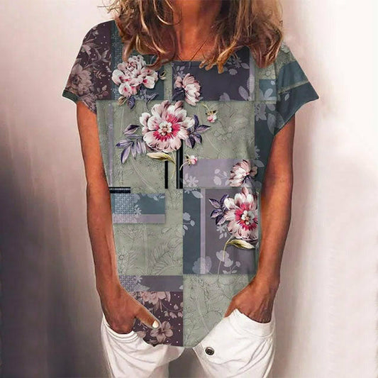 Vintage T-shirt met bloemenprint