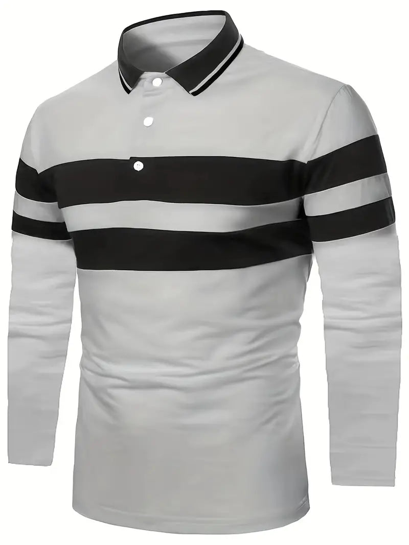 Christopher - casual colorblock overhemd met lange mouwen