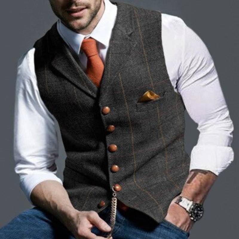 Alexander - elegant geruit gilet