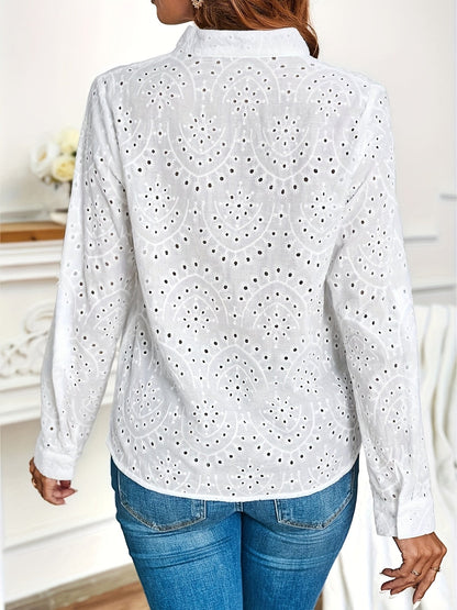 Witte geperforeerde blouse - Emily