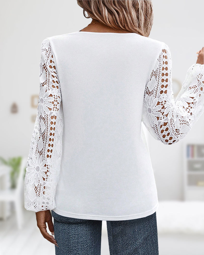 Casual blouse met kant