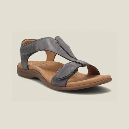 Camille™ platte orthopedische sandalen met open ritssluiting