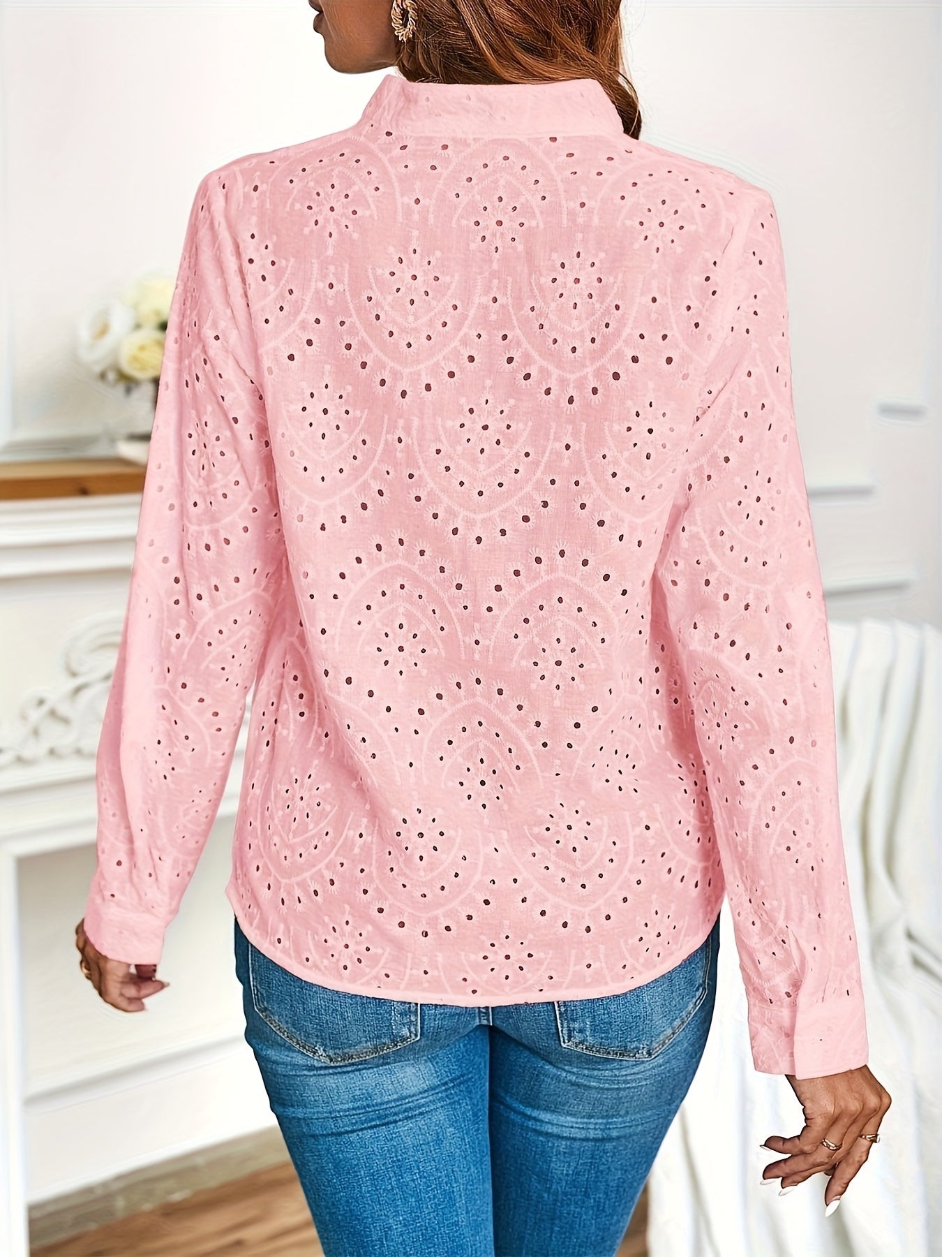 Witte geperforeerde blouse - Emily