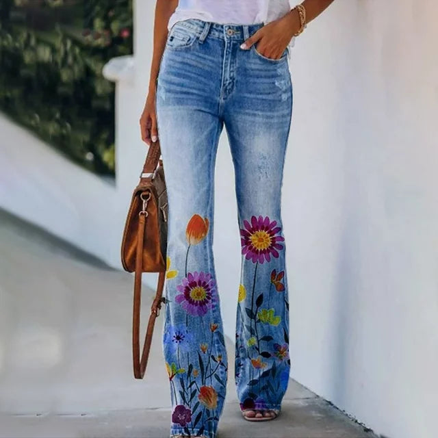 Ada - Jeans met bloemenpatroon