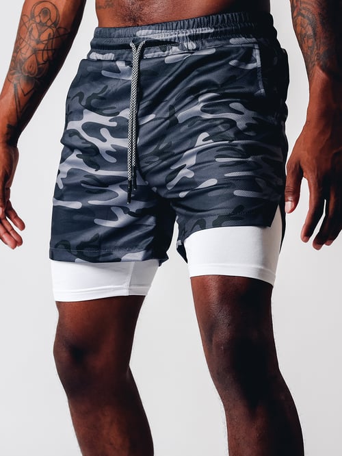 Trendy camouflageshort met trekkoord