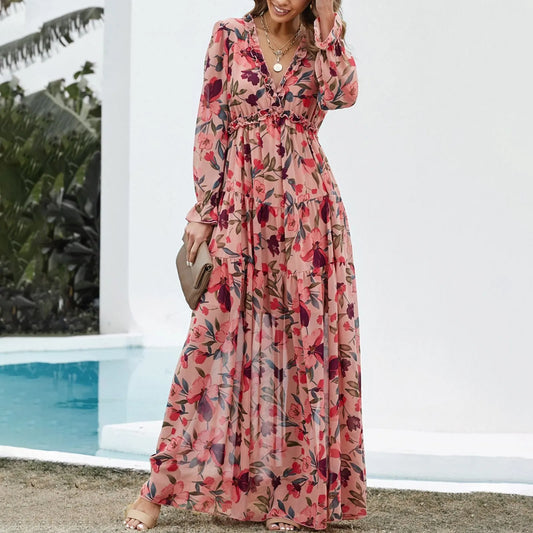 Carla's maxi jurk met bloemenprint