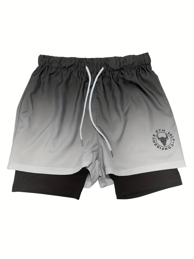 Alexander - 2-in-1 ombre short met dubbele laag voor heren