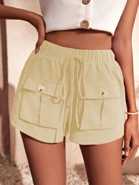 ALISHA - Casual cargoshort met elastiek in de taille