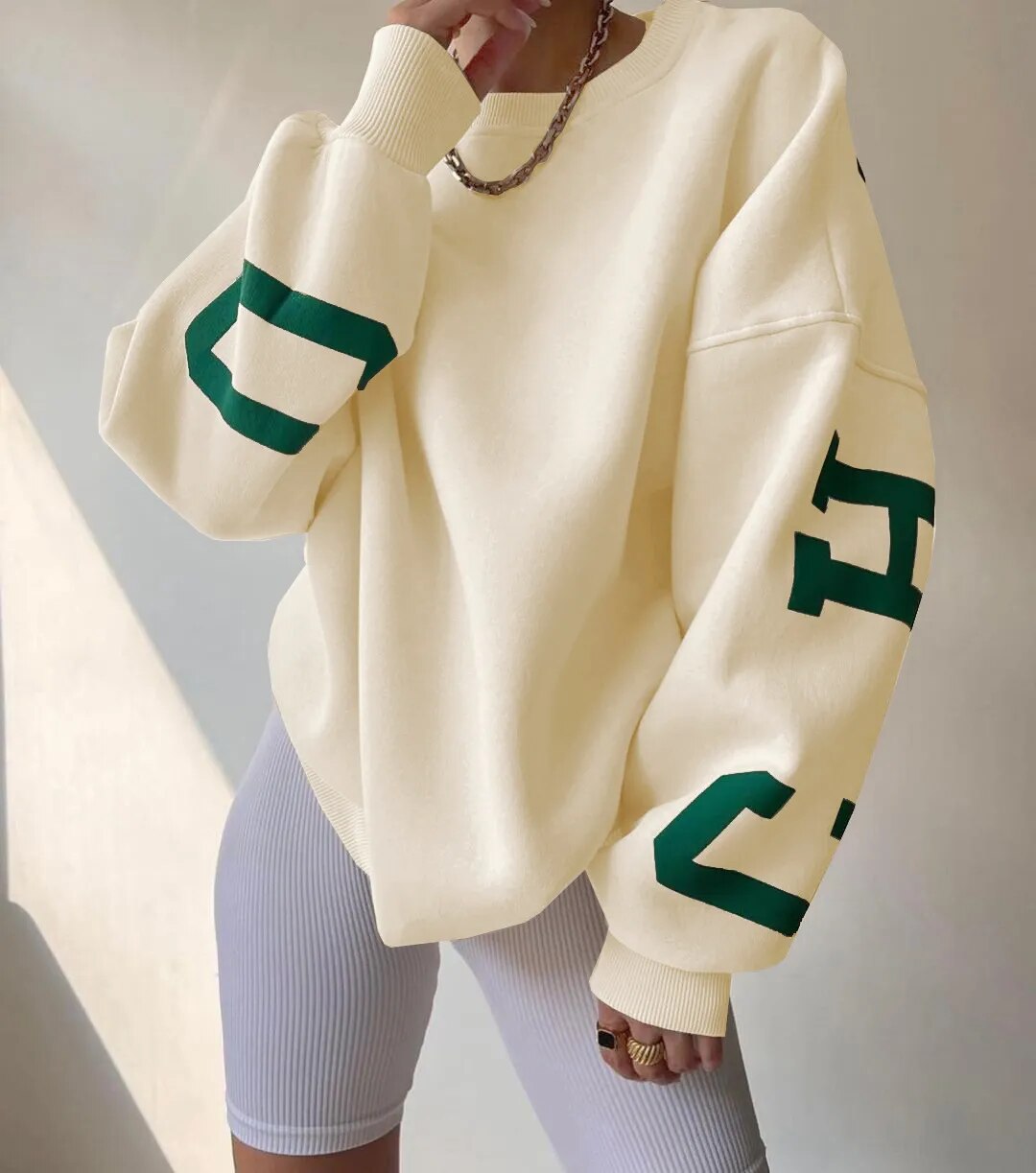 Clarissa Casual sweatshirt met letterpatroon