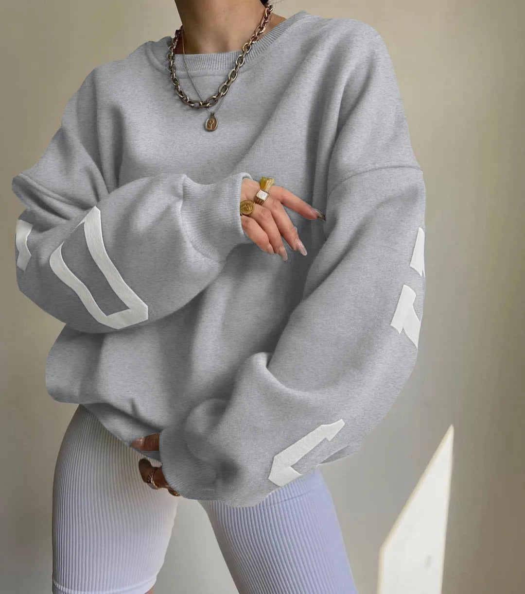 Clarissa Casual sweatshirt met letterpatroon