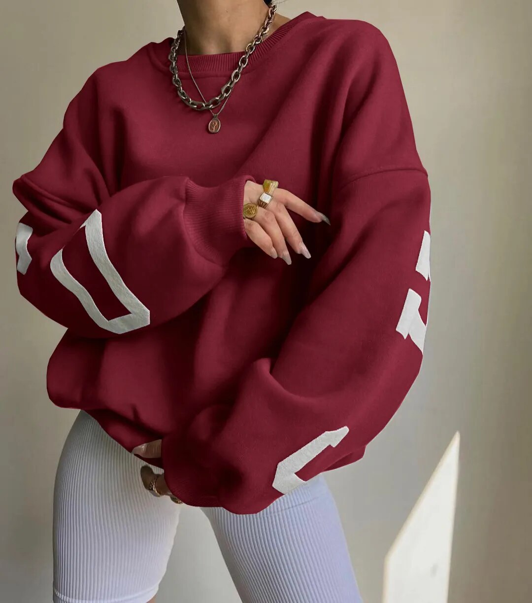 Clarissa Casual sweatshirt met letterpatroon