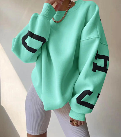 Clarissa Casual sweatshirt met letterpatroon