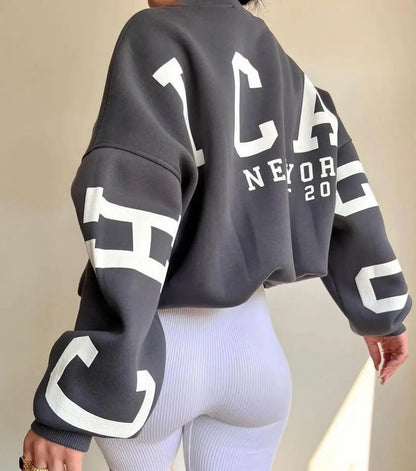 Clarissa Casual sweatshirt met letterpatroon