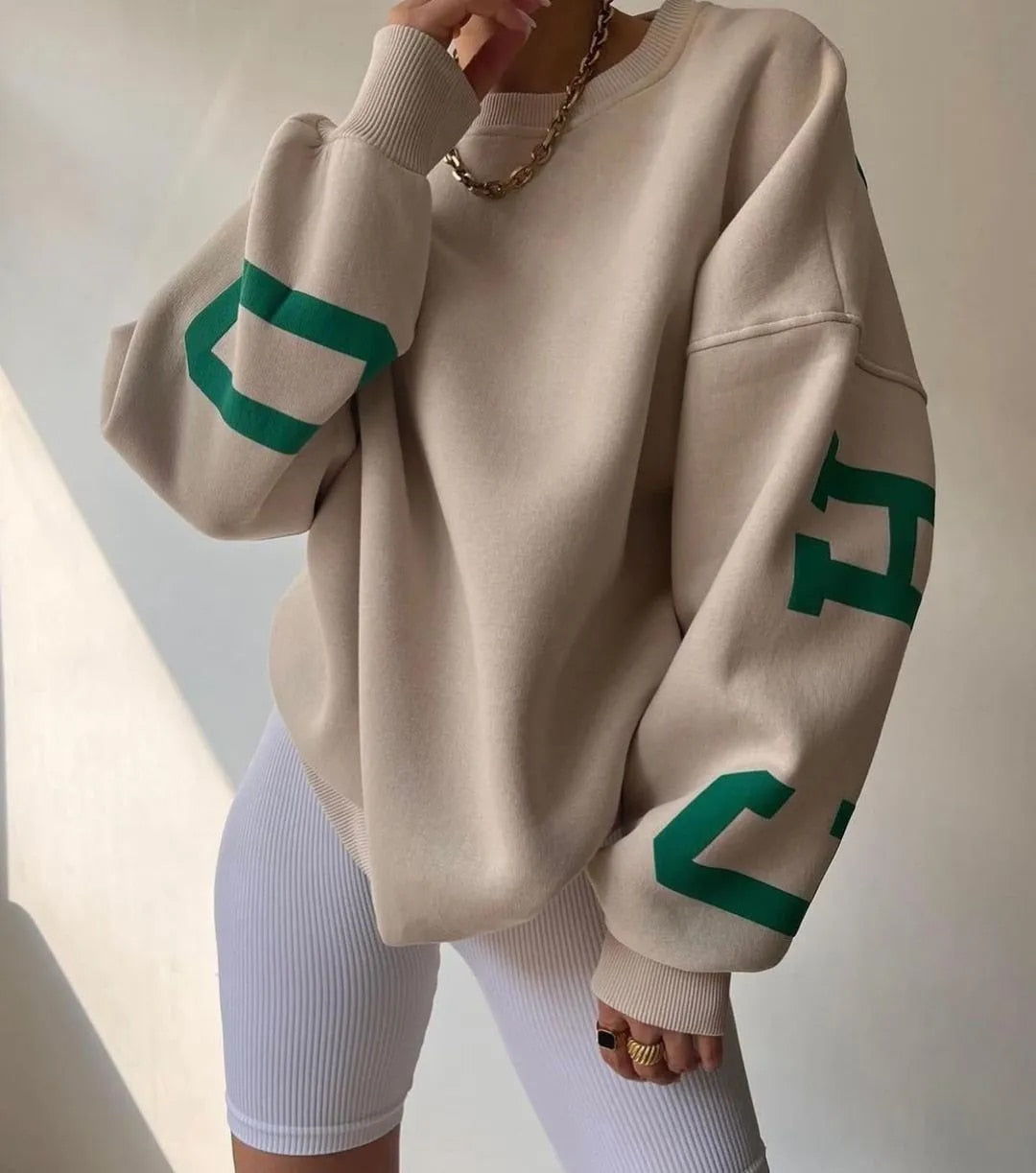 Clarissa Casual sweatshirt met letterpatroon