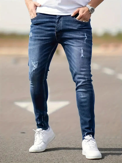 Christopher - skinny jeans met scheuren voor heren