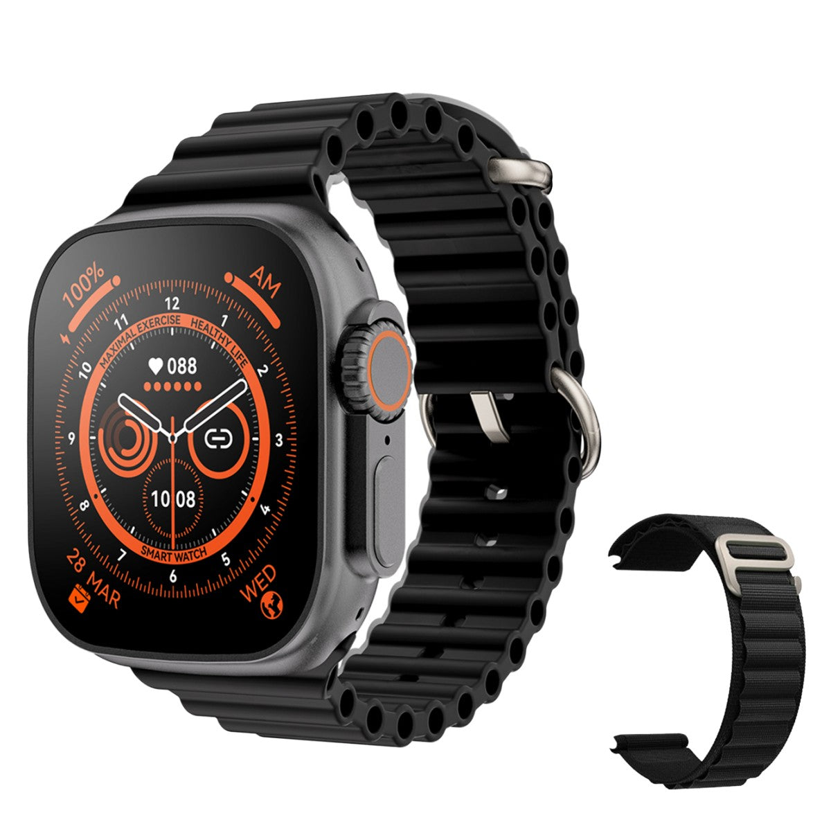 Ultra Smartwatch Series 8 - voor Iphone &amp; Android - 2 polsbandjes inbegrepen