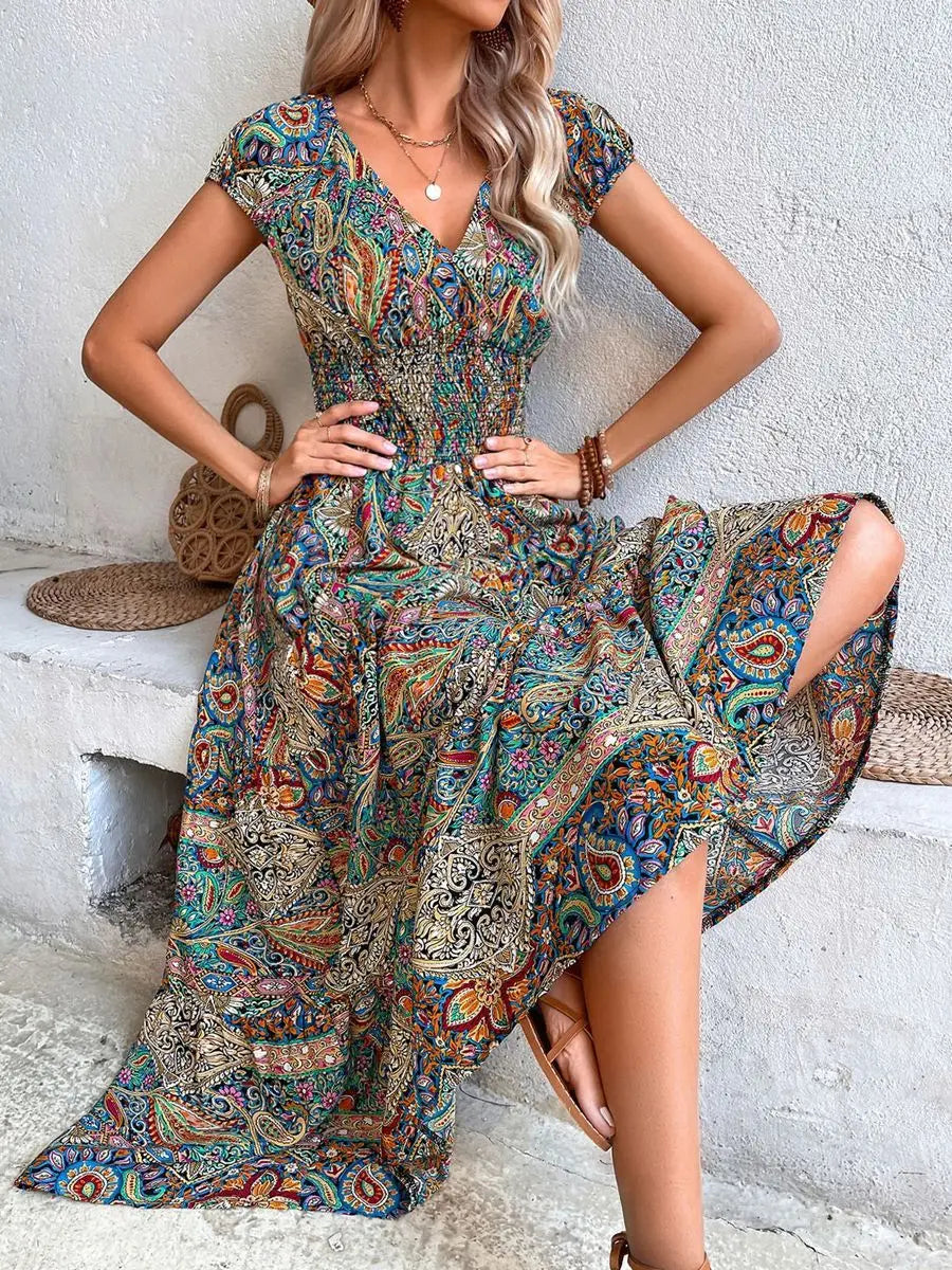 Amira - Bohemian maxi-jurk met paisleypatroon