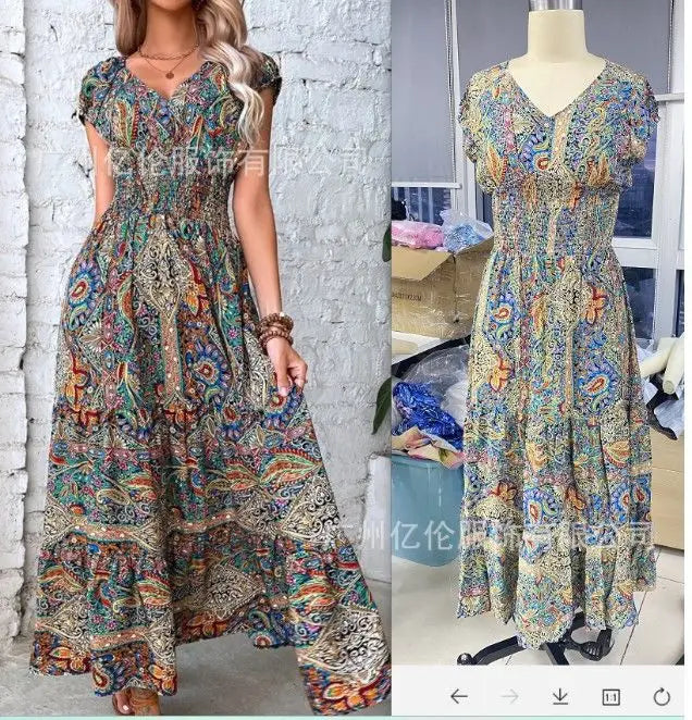 Amira - Bohemian maxi-jurk met paisleypatroon