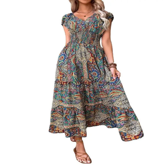 Amira - Bohemian maxi-jurk met paisleypatroon