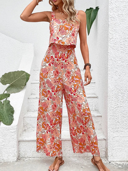 Breanna - Gebloemde jumpsuit met wijde pijpen