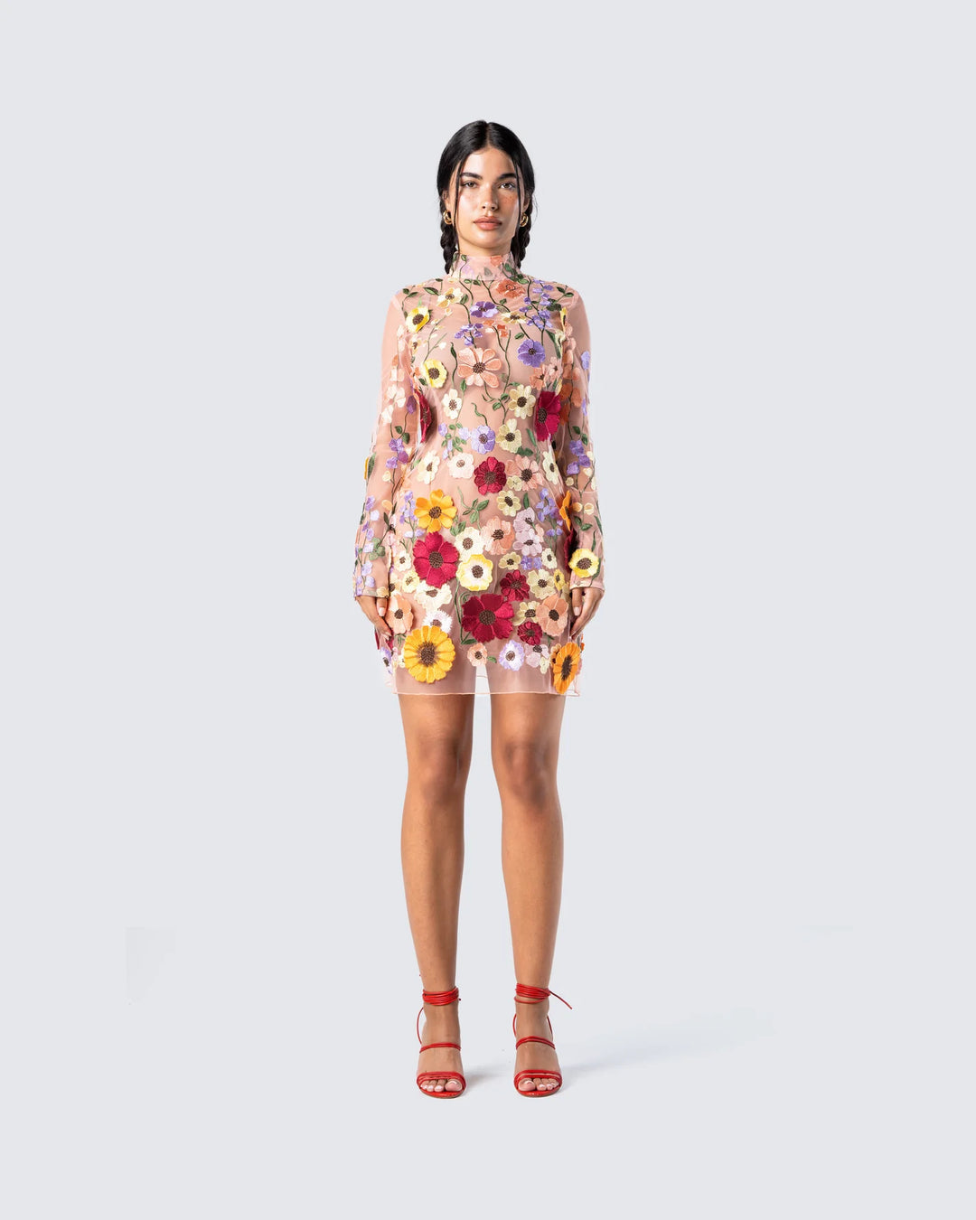 Bloem elegante midi jurk - Rox