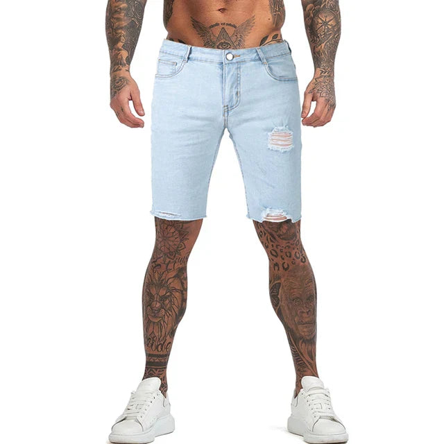 Slim-fit denim shorts voor heren