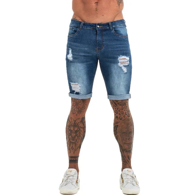 Slim-fit denim shorts voor heren