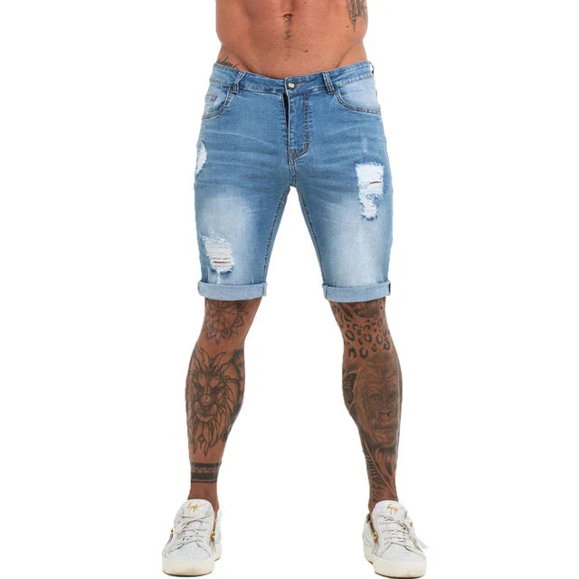 Slim-fit denim shorts voor heren