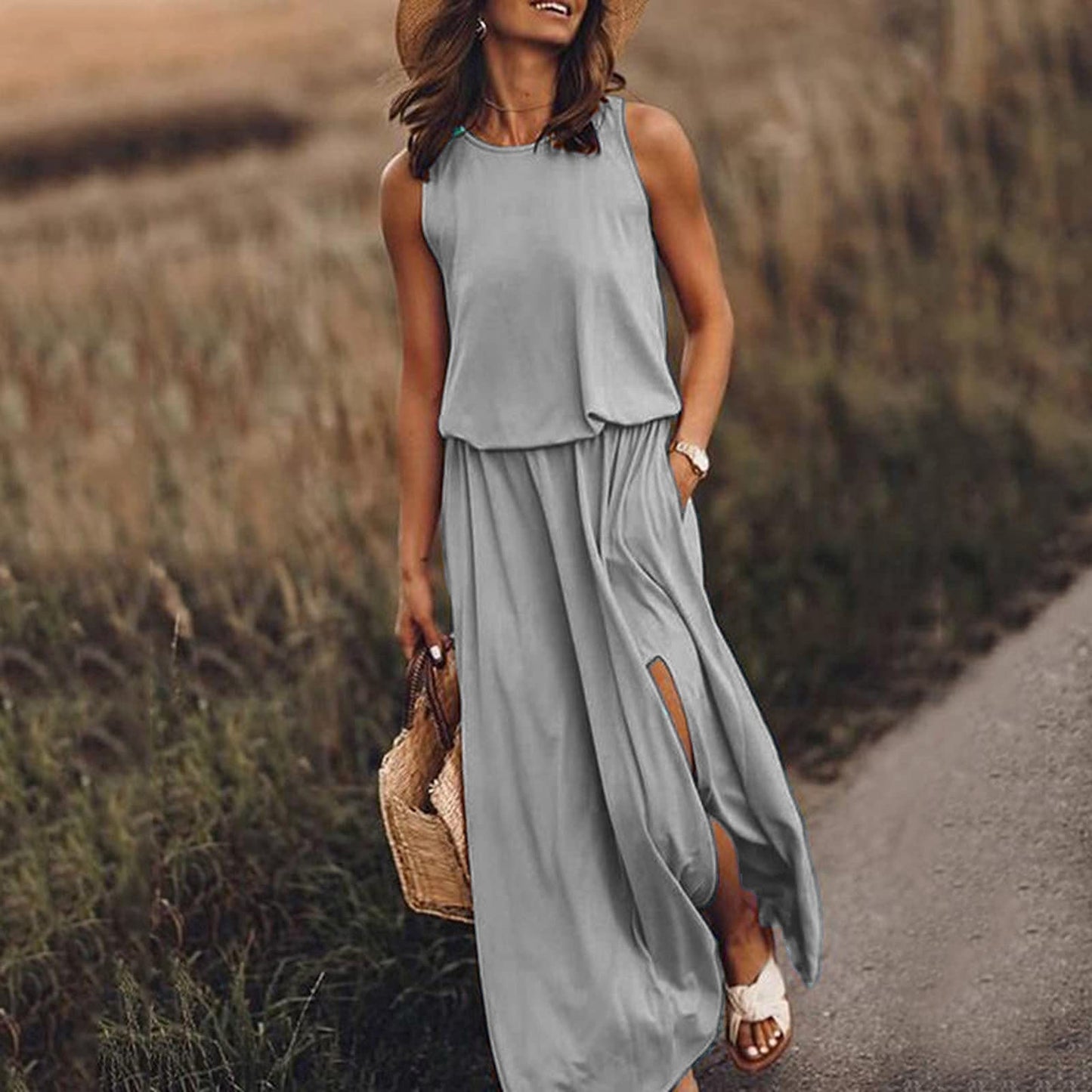 Amelia - Relaxte witte maxi jurk