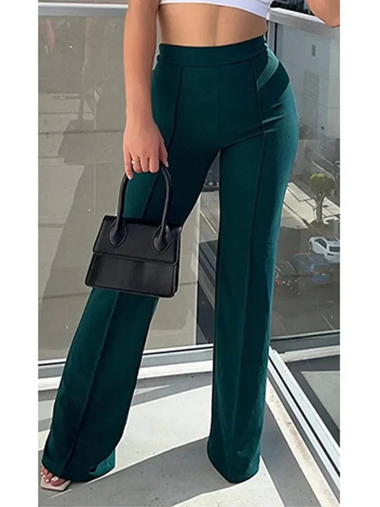 Emerald groene fluwelen broek - Valentina