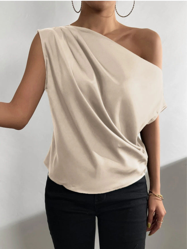 Clara - crèmekleurige satijnen blouse