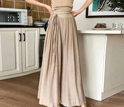 Anna - Roze maxi linnen rok