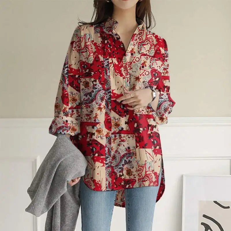 Vivian - Blouse met vintage print