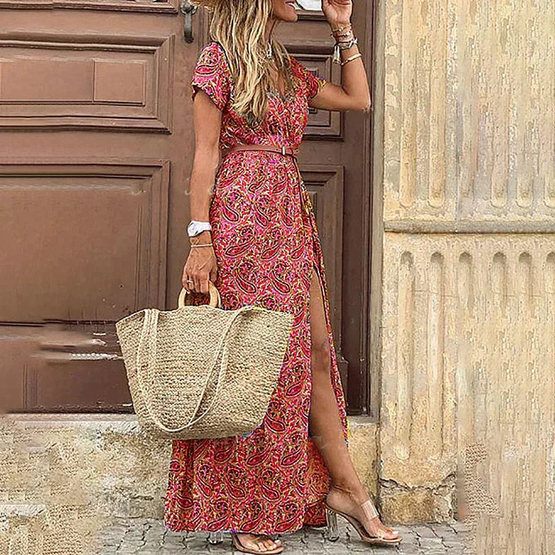 BONIA - Lange maxi-jurk in boho-stijl