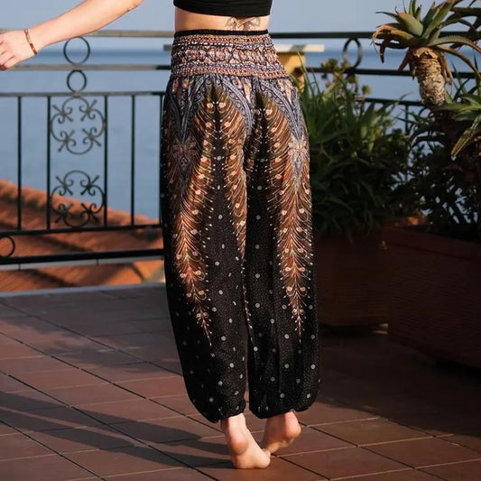 Zwarte boho-chique broek - Lena