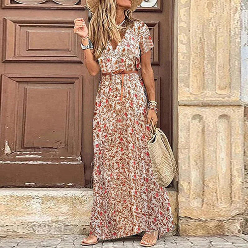 BONIA - Lange maxi-jurk in boho-stijl