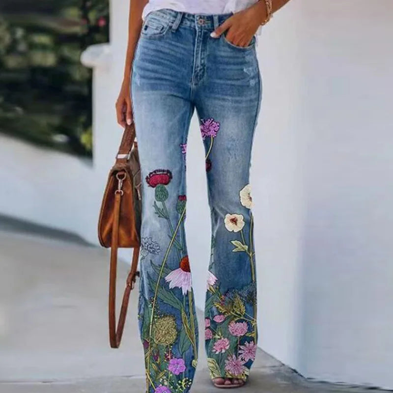 Ada - Jeans met bloemenpatroon