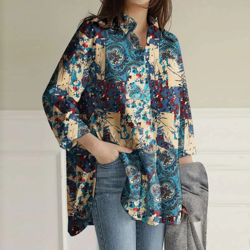 Vivian - Blouse met vintage print