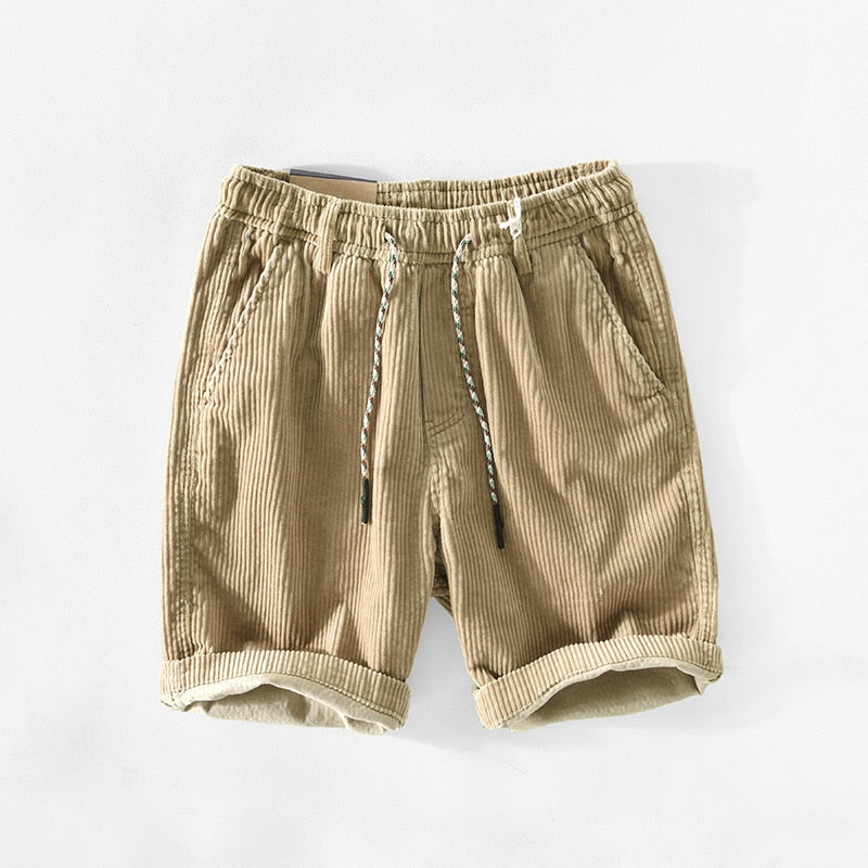 Eli - Khaki ribfluwelen korte broek