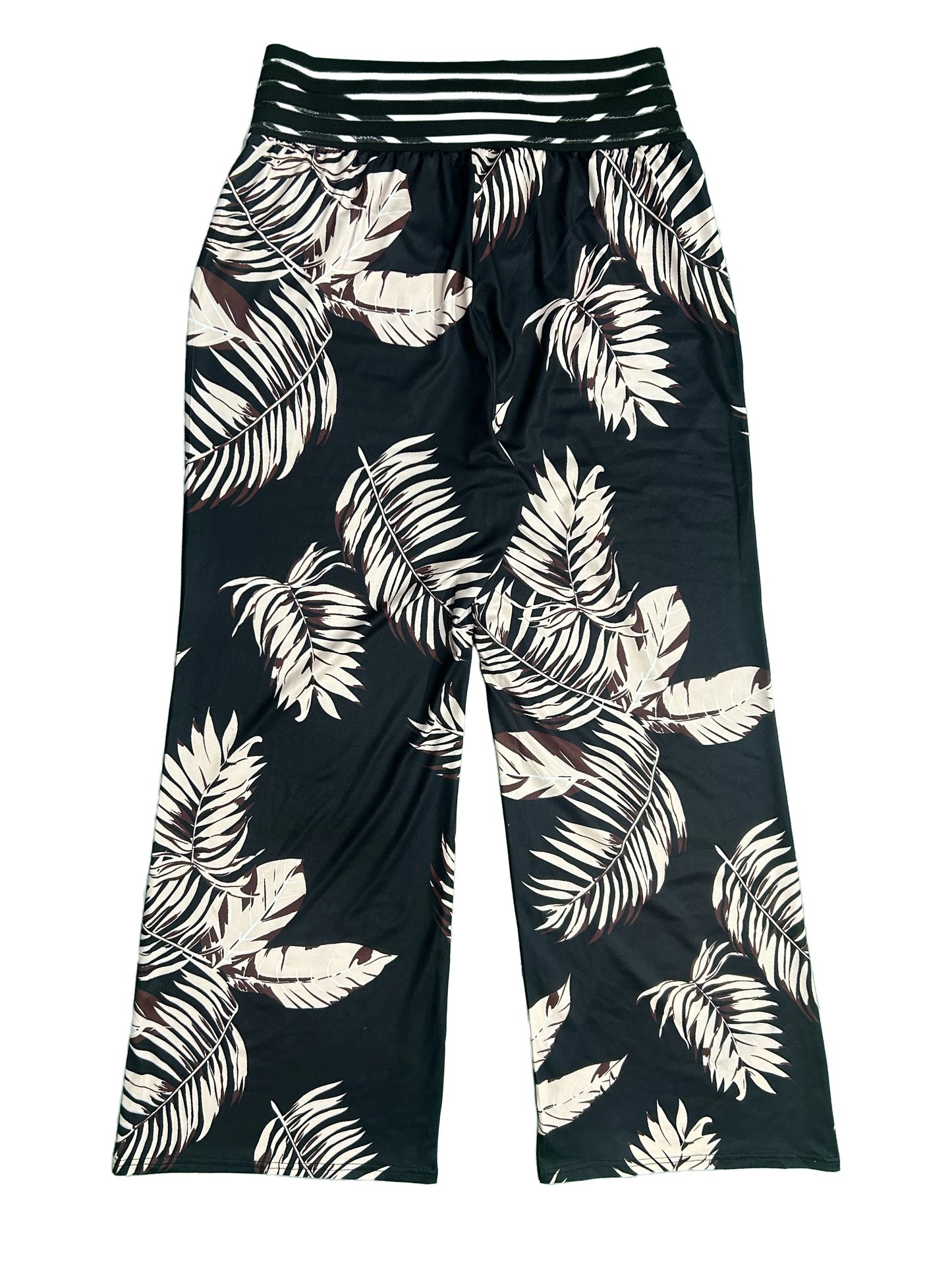 Zwarte broek met palmprint - Vanessa