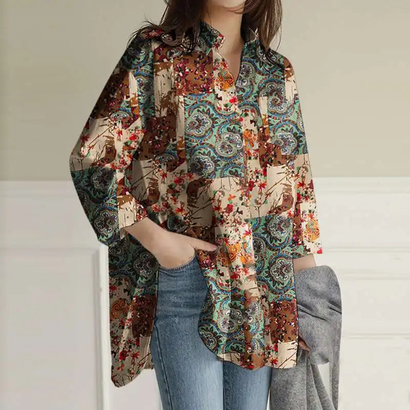 Vivian - Blouse met vintage print