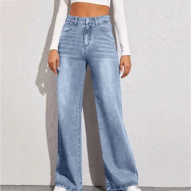 Zoe - Lichtblauwe jeans met wijde pijpen