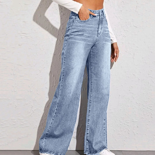 Zoe - Lichtblauwe jeans met wijde pijpen