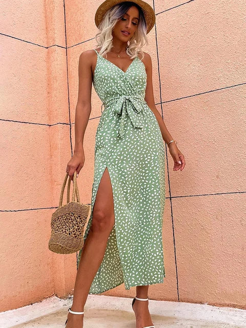 Zoe - Khaki maxi jurk