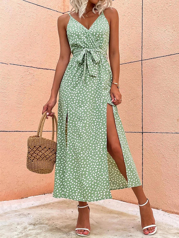 Zoe - Khaki maxi jurk